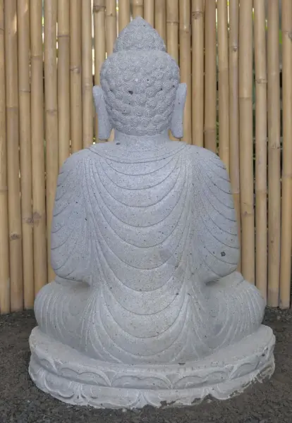 Product image 5 of the product “Seated Buddha, position Dharmachakra, 71 x 56 x 100 cm, riverstone grey ”